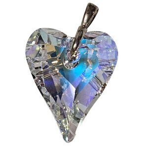 Elegant Heart Shaped Faceted Crystal Pendant Fashion Jewelry Crafting DIY Women